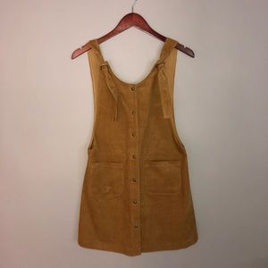 Mustard/brown corduroy overall dress